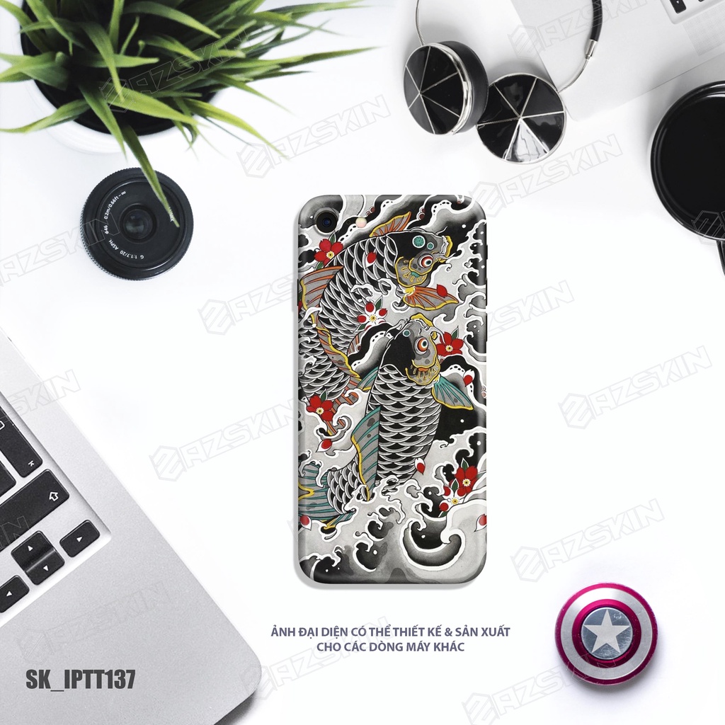 Miếng Dán Skin In Hình Tattoo Độc Lạ IPhone 7/14 Pro Max |SK_IPTT137| Chất Liệu Skin 3M, Khuôn Cắt CNC, Dễ Dán Tại Nhà