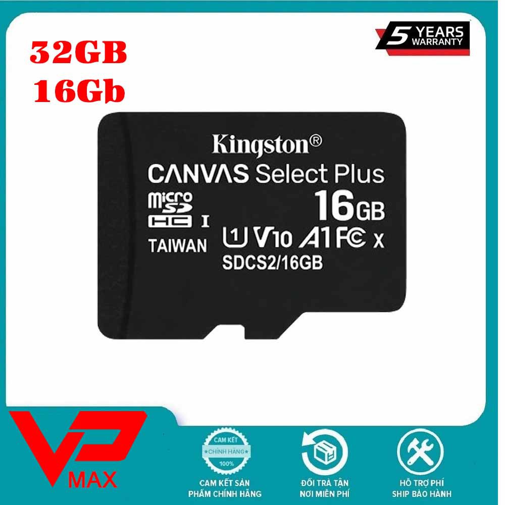 Thẻ nhớ Micro SD Kingston 32Gb 16Gb class 10 bh 5 năm FPT