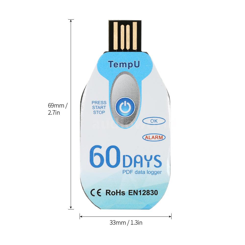 A&D Waterproof USB 2.0 PDF Disposable Temperature Data Logger 60 Days Cold Chain Thermometer Recorder for Biologi