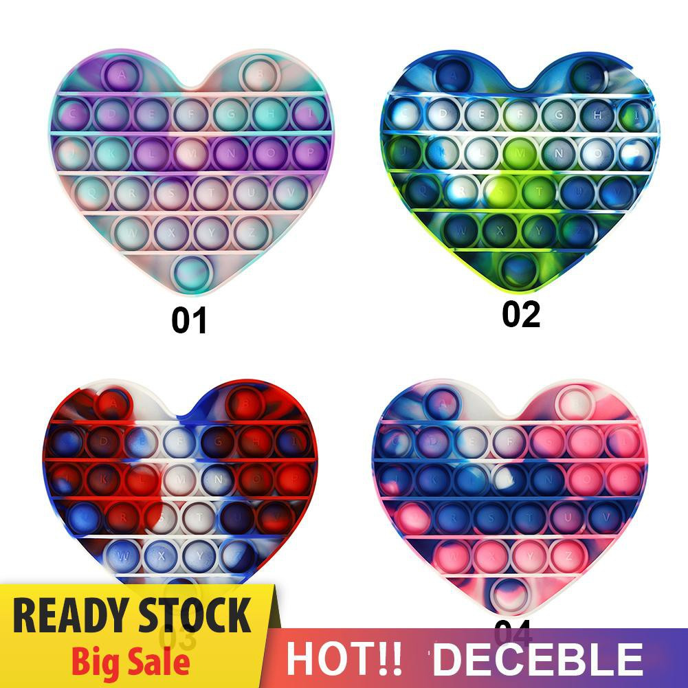 Pop It Fidget Đồ chơi Heart-shaped Stress Relief Đồ chơis Camo Print Puzzle Push Bubble Sensory Đồ chơi