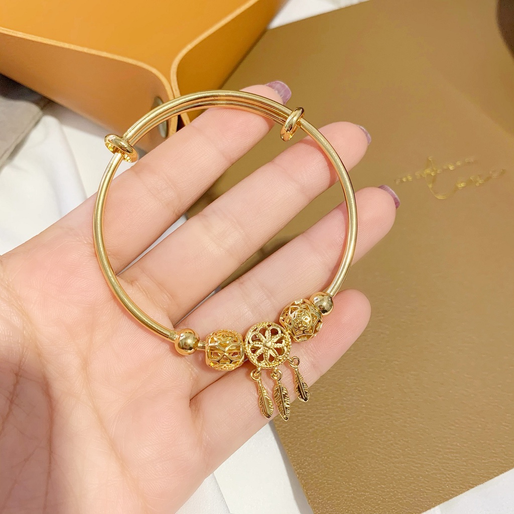Lắc Tay Nữ Dream Catcher Mạ Vàng 18K Cao Cấp, Vòng Tay Mạ Vàng Nữ, Tặng Hộp Gấm