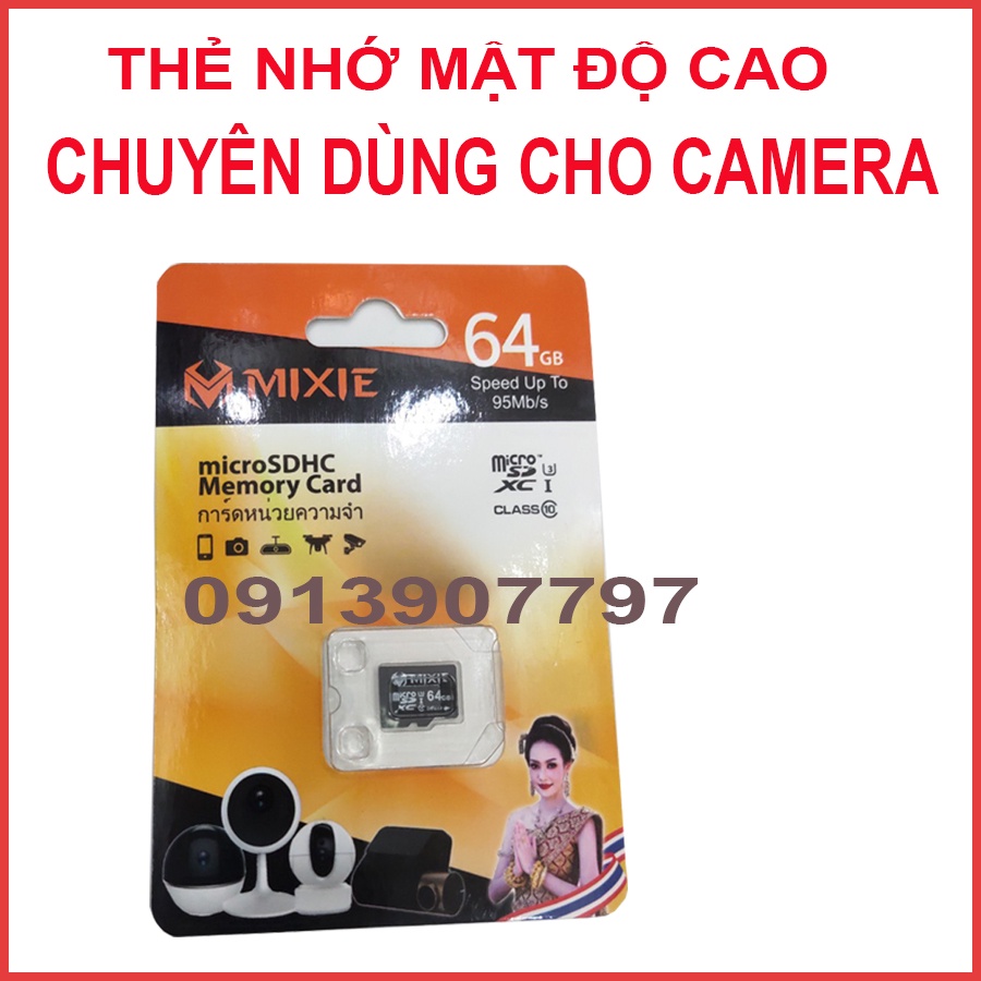 Thẻ nhớ Mixie 64GB  U3 Micro TF tốc độ ghi 70M/s - BH 3 Năm