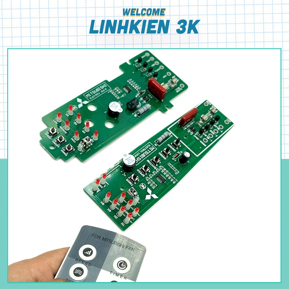 Bo mạch quạt treo tường MITSUBISHI W16-R, W16RT thay thế cho mạch quạt cũ hỏng