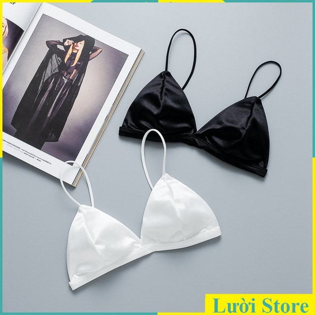 [Mã FAMARAL1 giảm 10K đơn 50K] Áo Bra Satin Bóng Trơn Dây Mảnh BR21