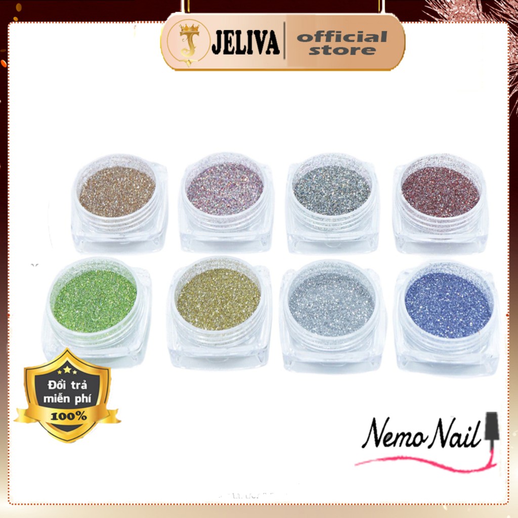 Nhũ rắc kim tuyến trang trí móng 8 màu siêu hot