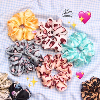 Ốc Sên Shop - Scrunchie da báo - Dây buộc tóc vải lụa