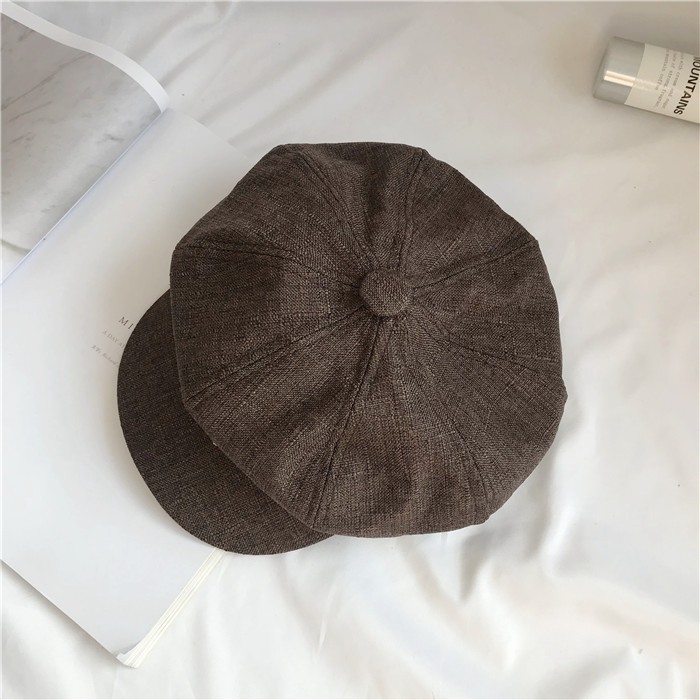 Mũ Bát Giác Chất Liệu Cotton Lanh Phong Cách Retro Nhật Bản Cho Nữ