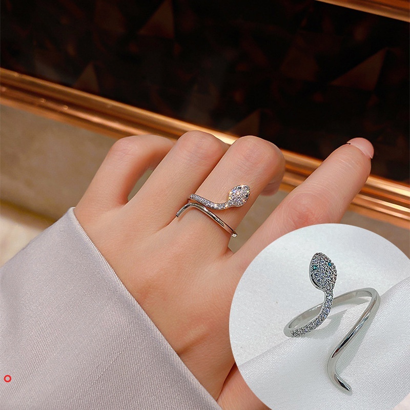 Nhẫn hở đính đá zircon cỡ lớn thời trang sang trọng cho nữ