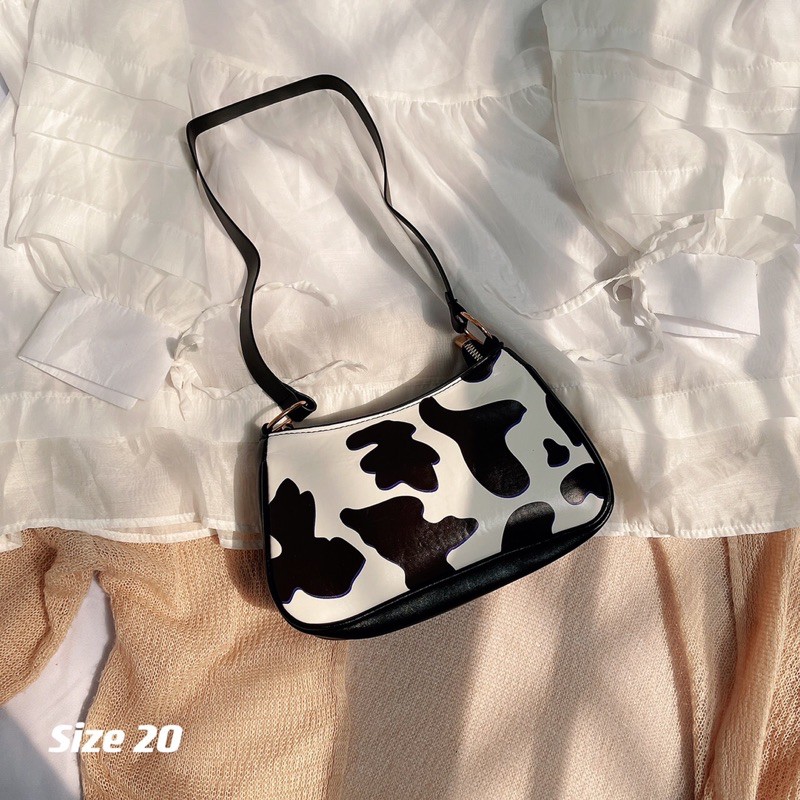 Túi kẹp nách nữ bò sữa đeo chéo đẹp thời trang giá rẻ đi chơi nhỏ gọn da mềm DIOMI