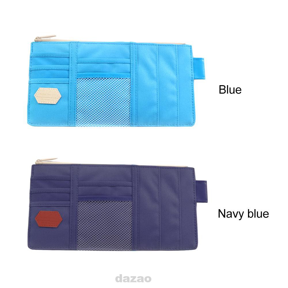 Multifunctional Oxford Cloth Truck Easy Install With Zipper Tidying Interior Pocket Pen Glasses Car Sun Visor Organizer