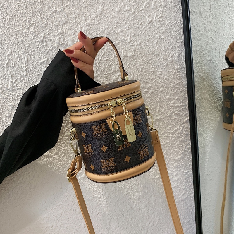 Túi đeo chéo iELGY hình trụ in họa tiết hoa cổ điển dành cho nữ