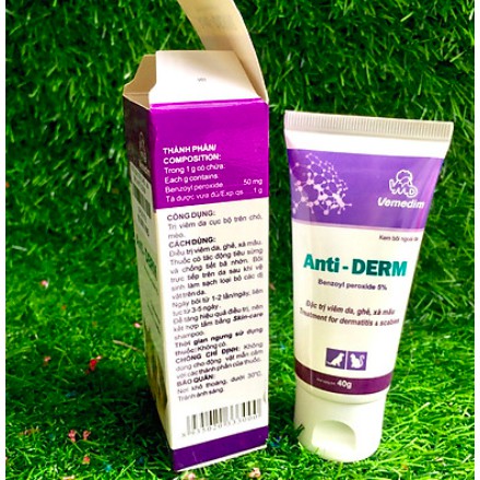 Bôi Ngoài Da ANTIDERM Đặc Trị Viêm Da, Ghẻ, Xà Mâu Cho Chó Mèo 40g - thuốc bôi nấm