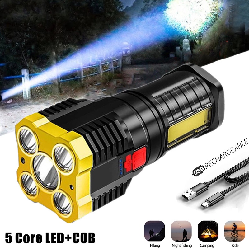 Đèn LED COB 5 Bóng Siêu Sáng Chống Thấm Nước Đa Năng Tiện Dụng Dùng Ngoài Trời