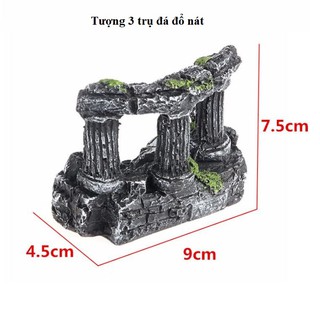 Tượng tàn tích cổ đại trang trí bể cá
