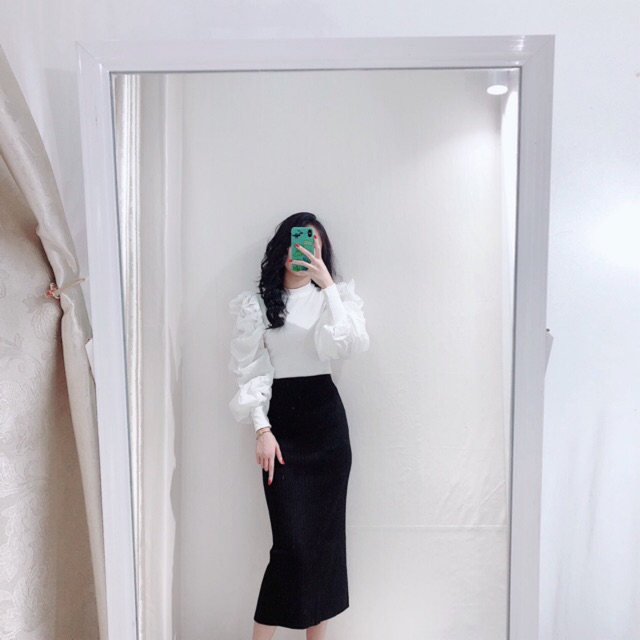Ảnh Thật - Chân váy len basic