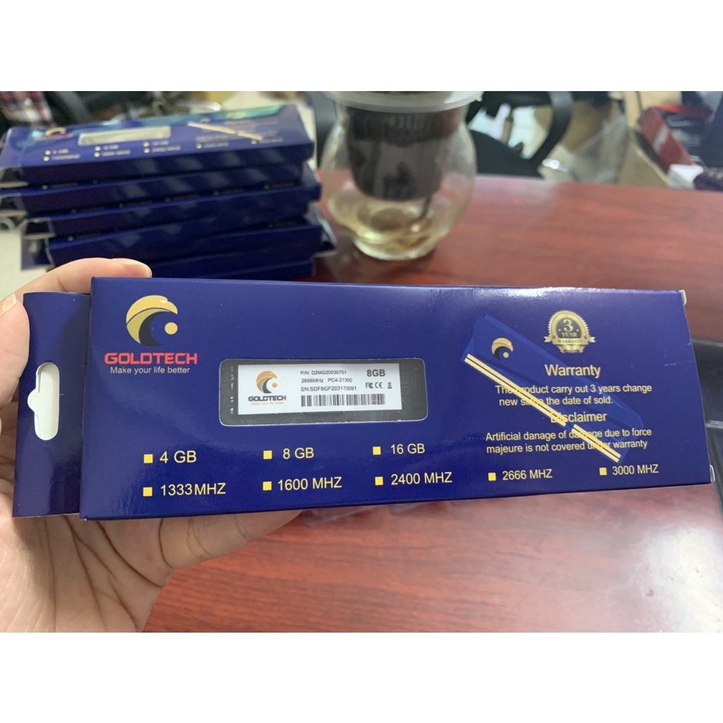 RAM PC Goldtech 8GB DDR4 Bus 2666 MHz mới 100% bảo hành 36 tháng