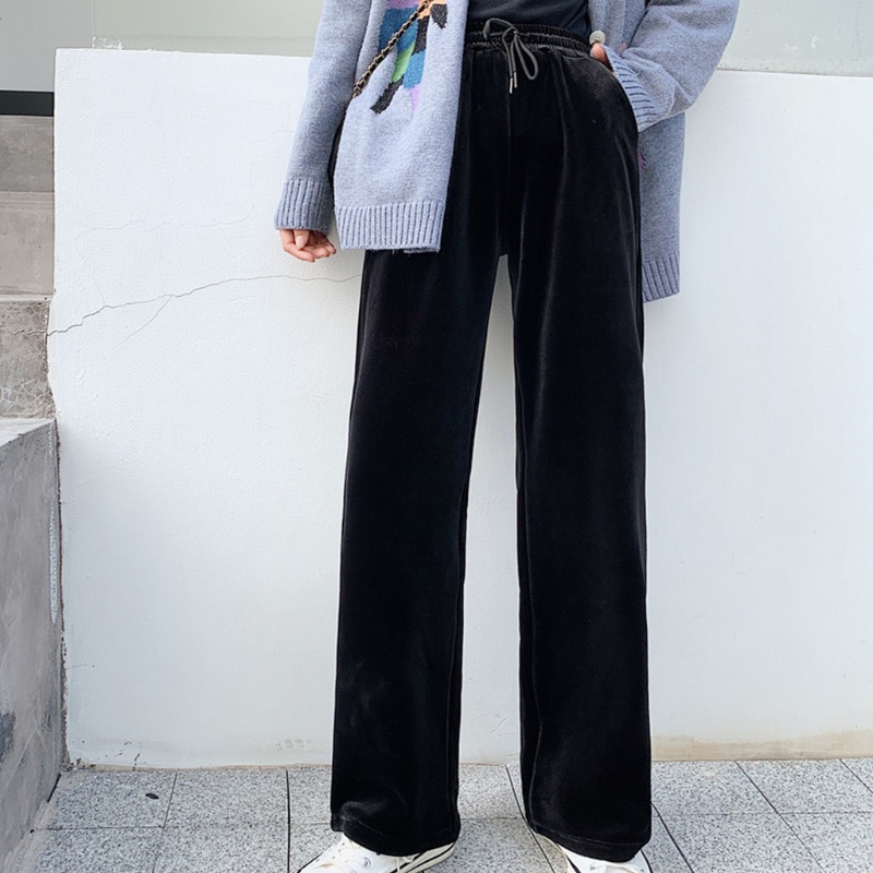 Quần Nhung Ống Loe Lưng Cao Màu Sắc Thời Trang Cho Nữ