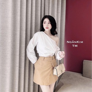 🌸 Sét Áo Rúm Lệch Vai Mix Chân Váy 🌸 🌸