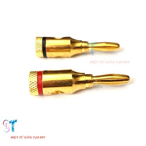 Cặp Jack Bắp Chuối Đực Mạ Vàng 4mm