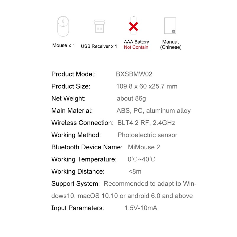 Chuột Gaming Xiaomi Không Dây Bluetooth 4.0 Rf 2.4ghz 2 Chế Độ Bằng Hợp Kim Nhôm Mi 1200dpi