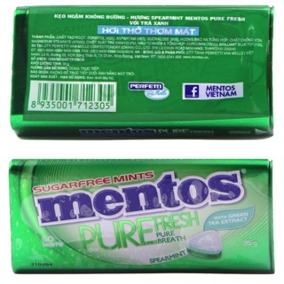 Kẹo ngậm không đường Pure Fresh hương Spearmint hộp 35g