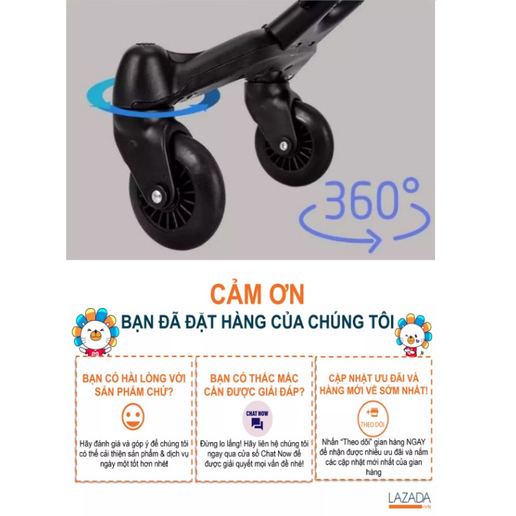 Xe đẩy em bé du lịch gấp gọn đảo chiều siêu nhẹ cho bé bảo hành 12 tháng