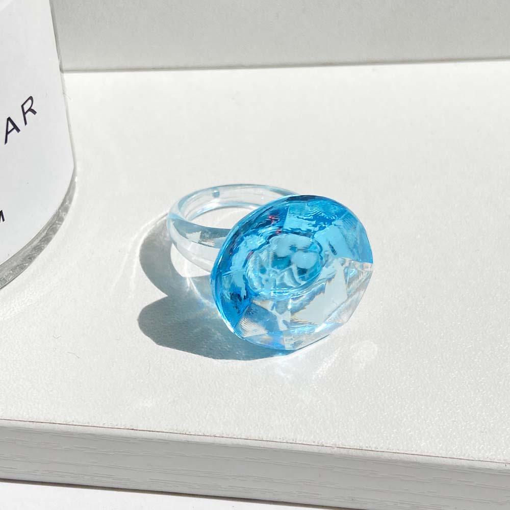 Nhẫn Resin Trong Suốt Màu Kẹo Ngọt Phong Cách Châu Âu Màu Sắc|Trang Sức Vòng Đeo Tay Thời Trang Sành Điệu Cho Nữ