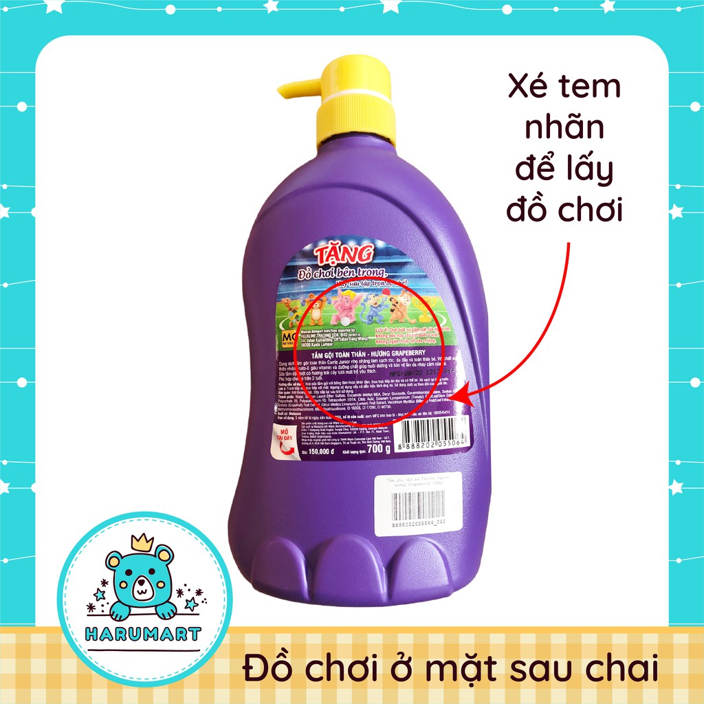 Sữa tắm gội toàn thân cho bé Carrie Junior hương Cherry/Grapeberry/Tinh chất sữa 700g