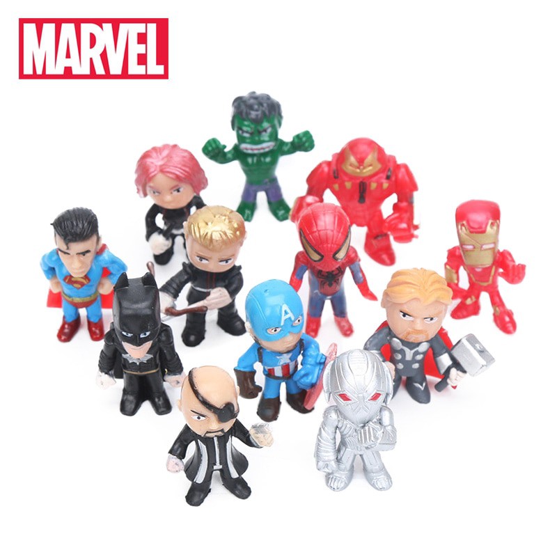 Bộ 12 mô hình nhân vật siêu anh hùng của hãng Marvel Avengers 3.5cm