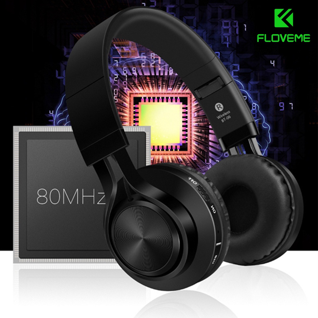 Tai nghe chụp Bluetooth Cao Cấp FLOVEME B06 - Thiết kế thời trang siêu hiện đại - Dung lượng pin siêu lớn