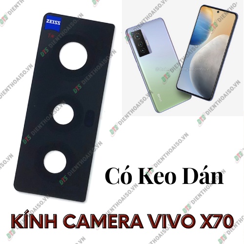 Mặt kính camera vivo x70 có sẵn keo dán