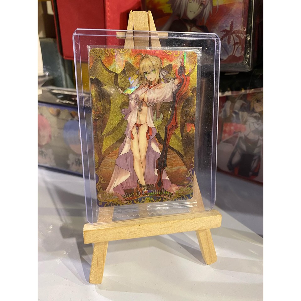 Thẻ bài bánh xốp Fate Grand Order FGO Nero Claudius Swimsuit Caster SR - Secret Rare - Tặng bọc bài nhựa bảo quản