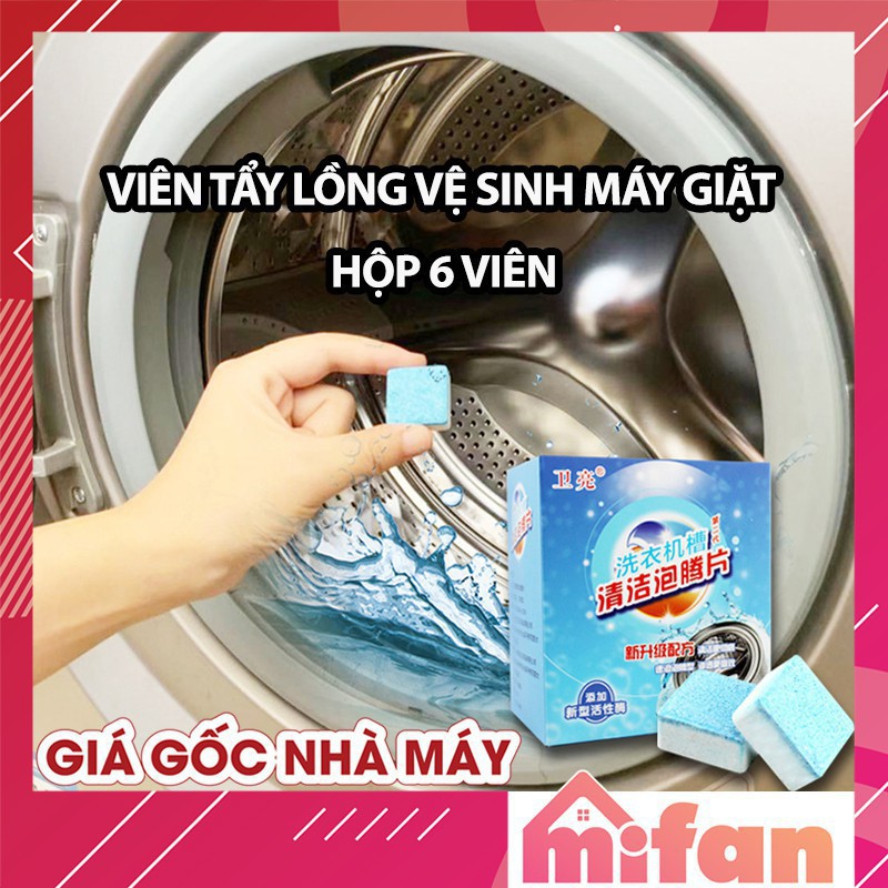 HSF VBN Viên Tẩy Vệ Sinh Lồng Máy Giặt - Hộp 6 viên - HÀNG cái 1 50 45 25