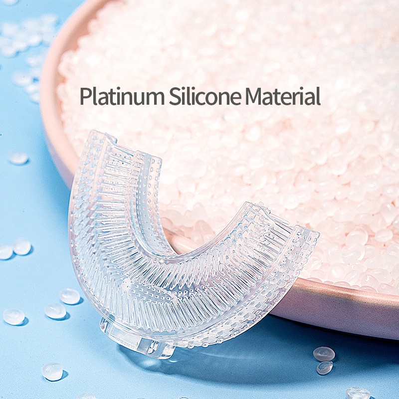Bàn Chải Đánh Răng Hình Chữ U Bằng Silicone Dành Cho Bé 1-12 Tuổi