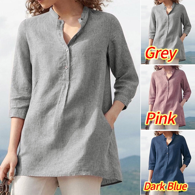 Áo kiểu nữ ZANZEA cổ chữ V tay lỡ thời trang