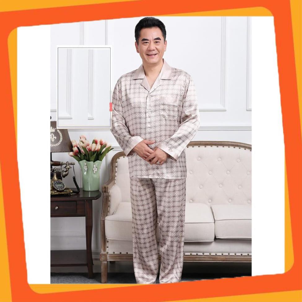 BỘ QUẦN ÁO PYZAMA LỤA DÀI TAY CHO BỐ, CHO ÔNG