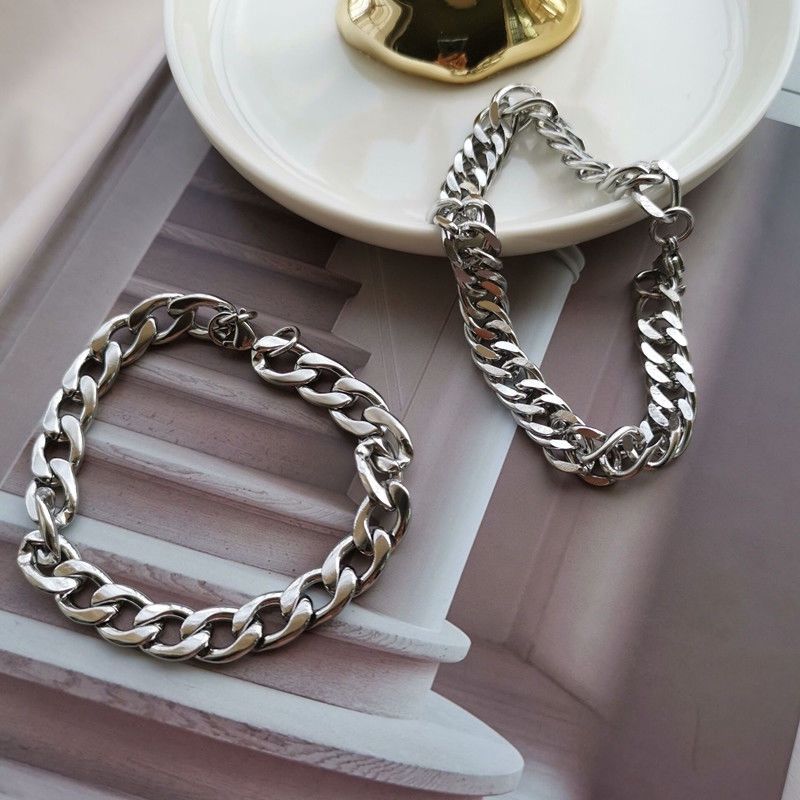 Vòng đeo tay thép titan màu trơn phong cách đơn giản hợp thời trang