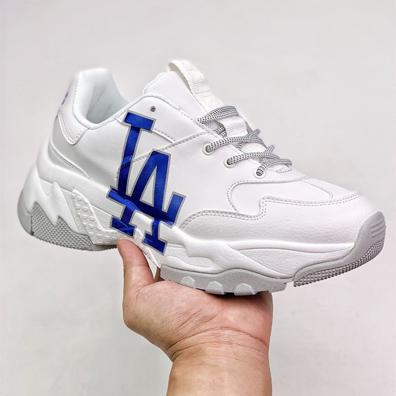 Giày thể thao MLB LA trắng đế tách màu xám hot trend nam nữ kiểu dáng sneaker