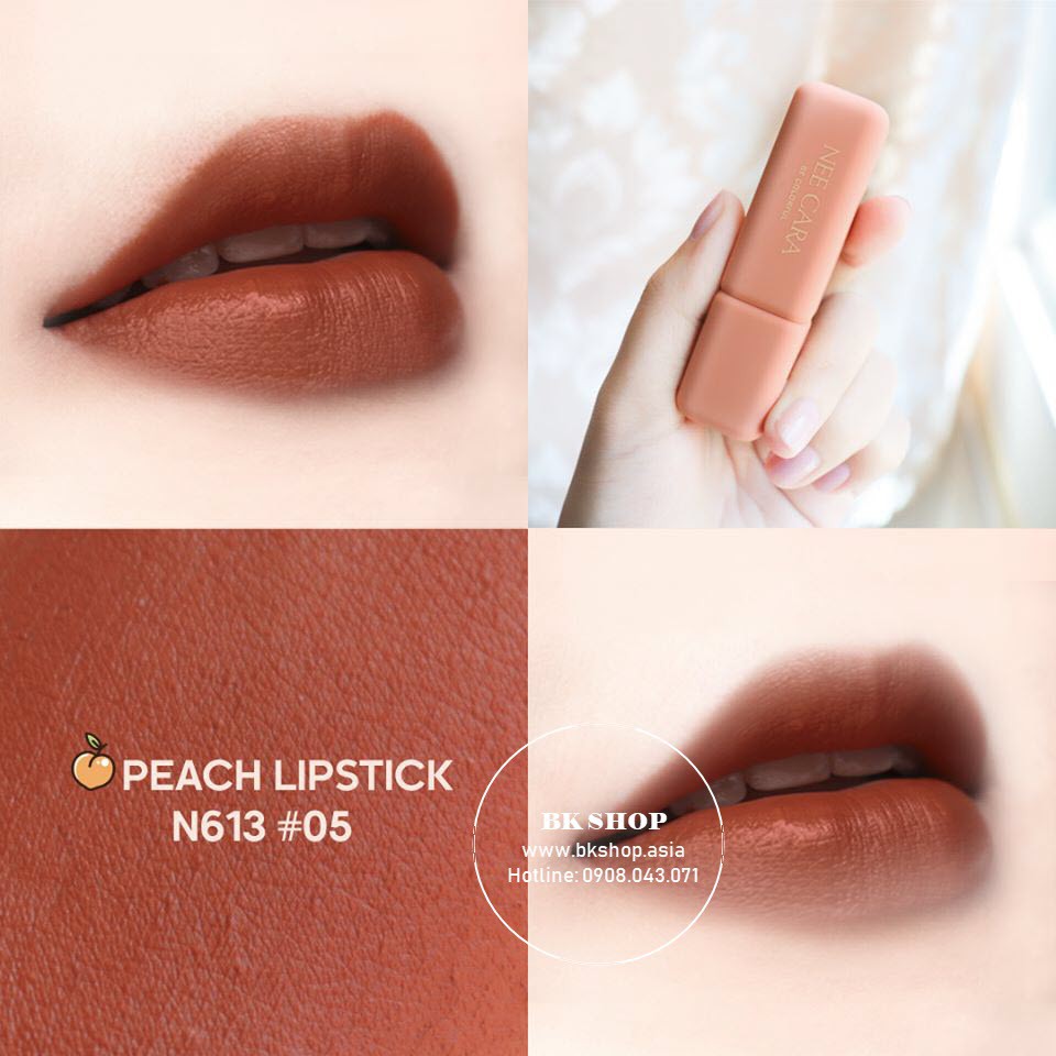 [ An Toàn ] Son Thỏi Lì Mềm Mịn Nee Cara Peach N613