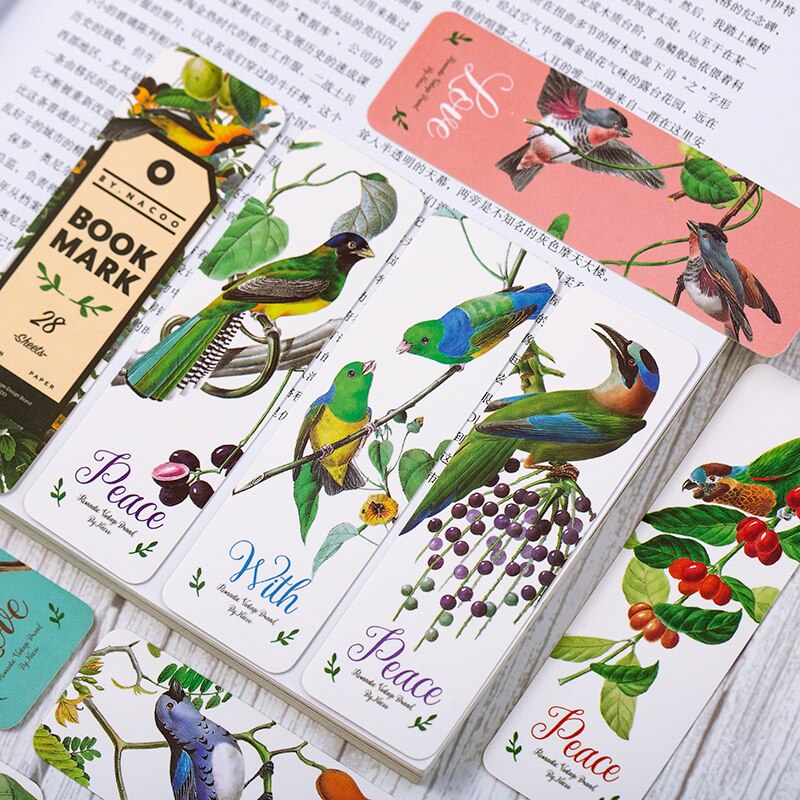 Hộp 20 thẻ đánh dấu trang sách họa tiết vintage nhiều kiểu Hàn Quốc dễ thương sáng tạo