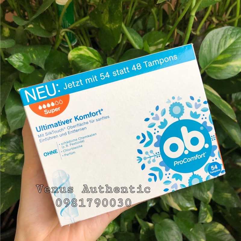 Băng vệ sinh dạng ống Tampon OB ProComfort/Extra Protect đủ size nội địa Đức - MẪU MỚI