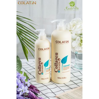 [Đủ size] Dầu xả dành cho tóc hư tổn, khô xơ với dưỡng chất tơ tằm Colatin Collagen và Keratin 500ml, 1000ml