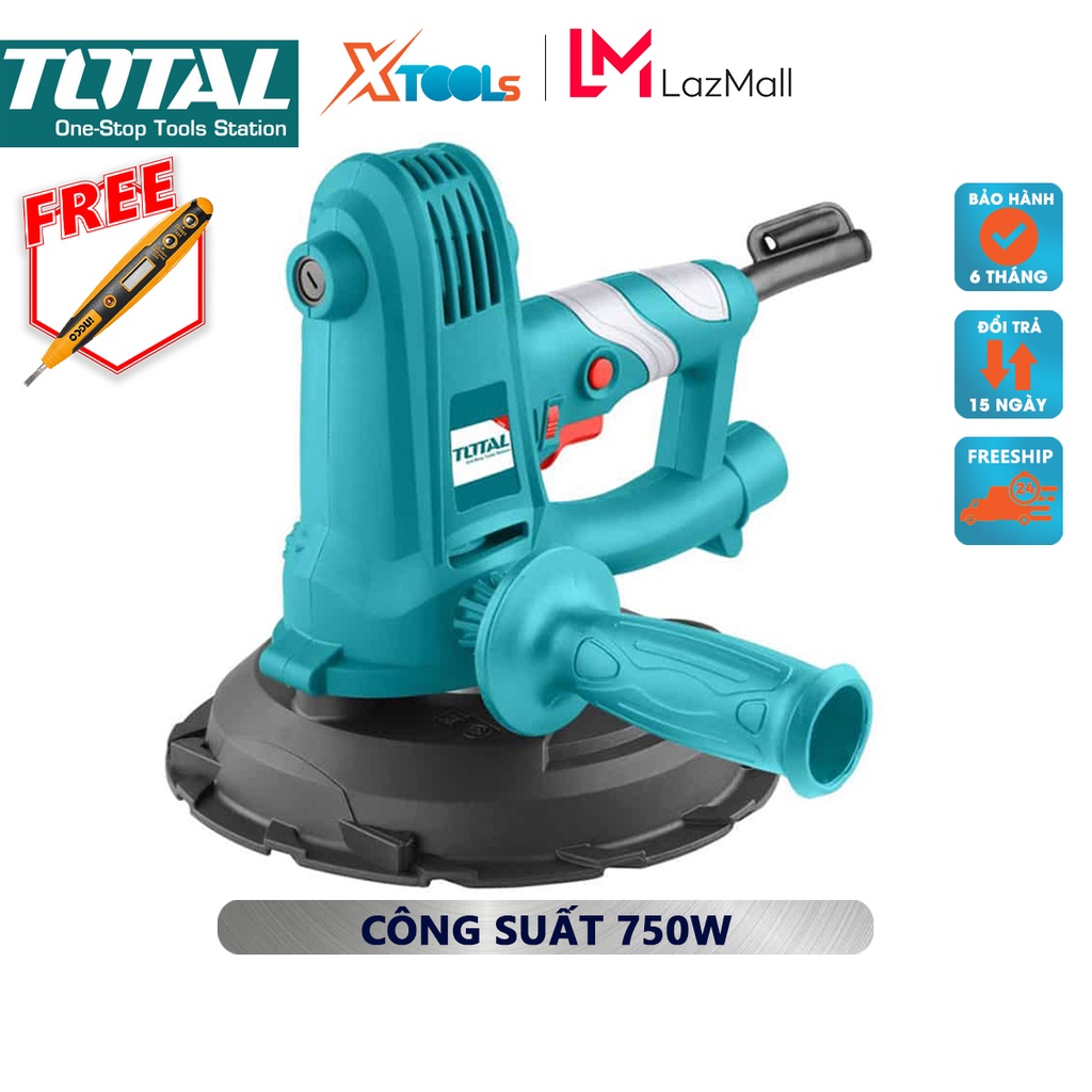 Máy chà bột mịn tường TOTAL TDWS7501 | Máy chà mịn tường Công suất: 750W Kèm theo 5 miếng chà nhám, 2 ống ruột gà và 1 t
