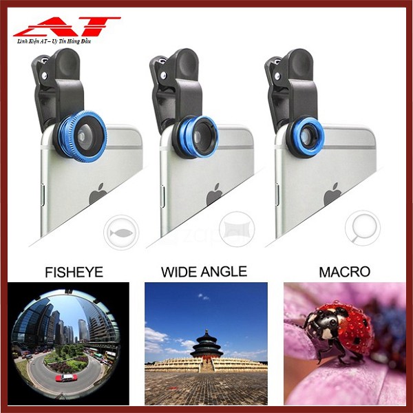 Bộ 3 Lens Chụp Hình 3 In 1 cho điện thoại Q001