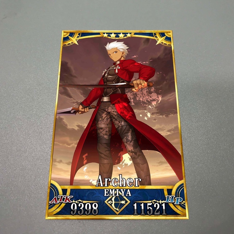 Thẻ bài custom card bánh xốp anime Fate/Grand Order FGO để sưu tầm tự chọn EMIYA