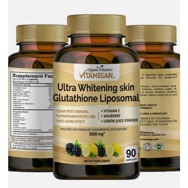 Viên Uống Trắng Sáng Da Liposomal Glutathione 3000mg Alpha lipoic acid NAC Vitamin C Giảm Nám Whitening Skin Vitamisan