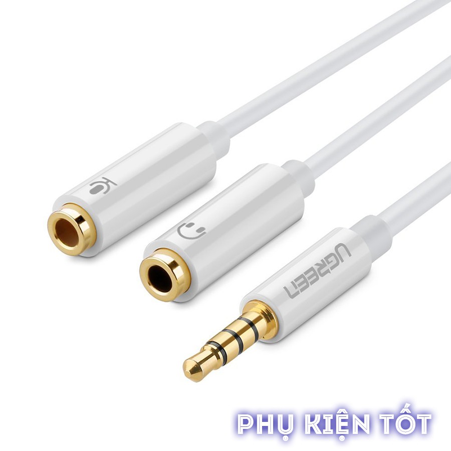 [FREESHIP 99K]_Cáp chuyển Audio 3.5mm sang 1 đầu Audio 3,5mm, 1 đầu Microphone Ugreen 10789