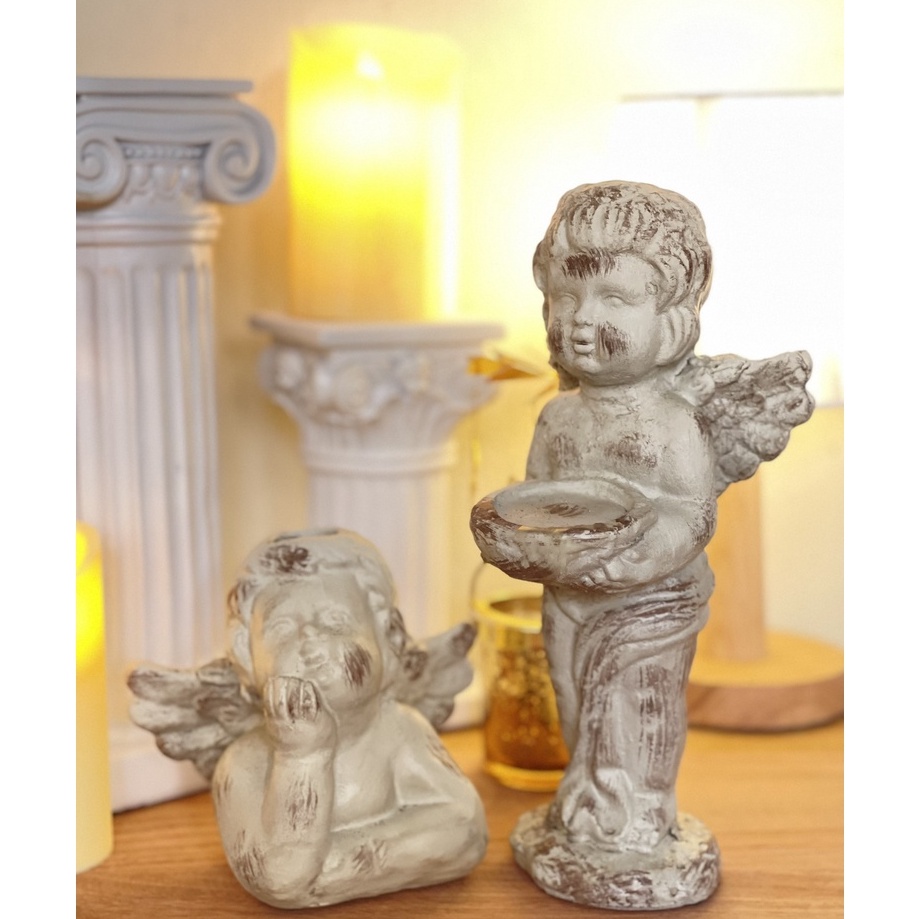 Tượng thiên thần cupid mini phong cách Bắc Âu cổ điển  decor nhà cửa, trang trí bàn làm việc