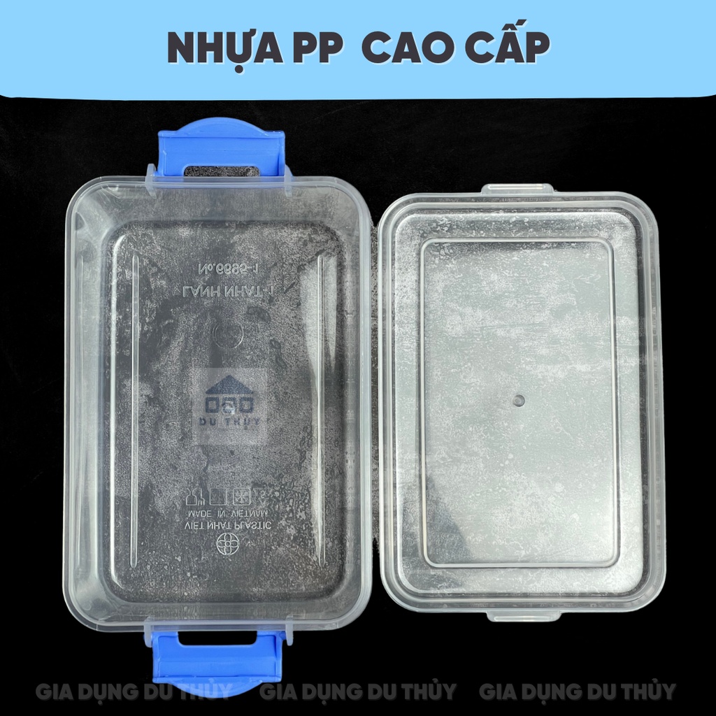 Hộp đựng thực phẩm nắp gài trong suốt (bộ 3 hộp), nhựa PP an toàn, chịu nhiệt tốt dùng được trong lò vi sóng