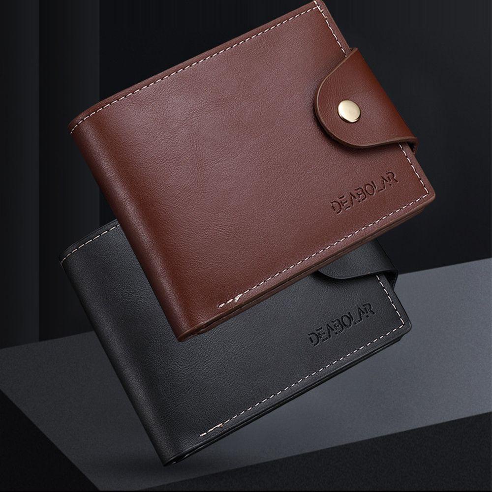 Ví Da PU Đựng Tiền Xu Và Thẻ Thiết Kế Đơn Giản Cho Nam